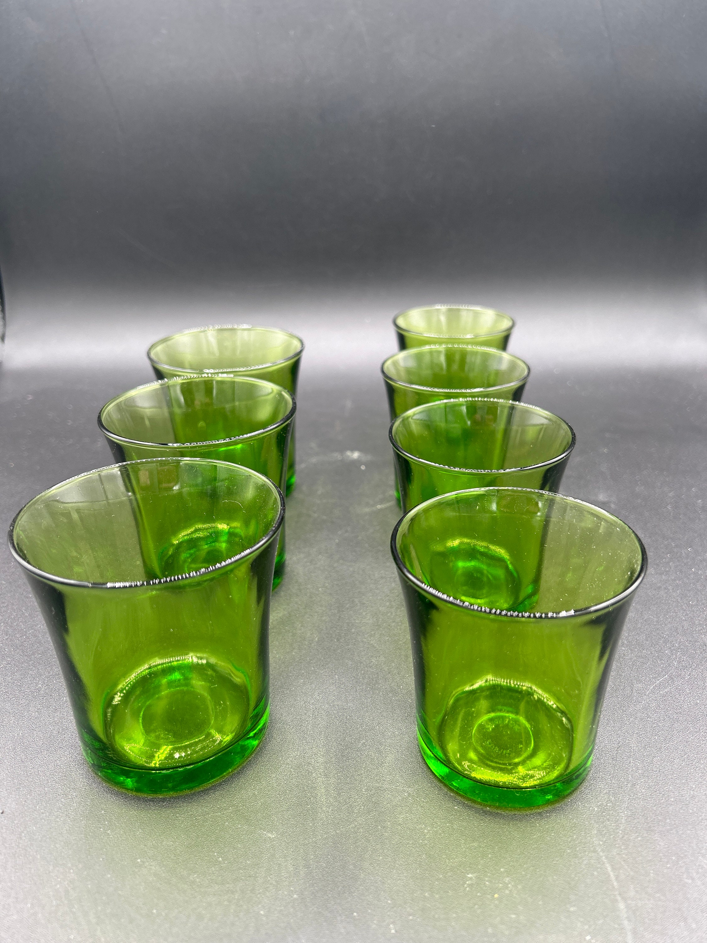Duralex Francia Vasos de agua verdes 3 y vasos de zumo 4 Etsy Mexico