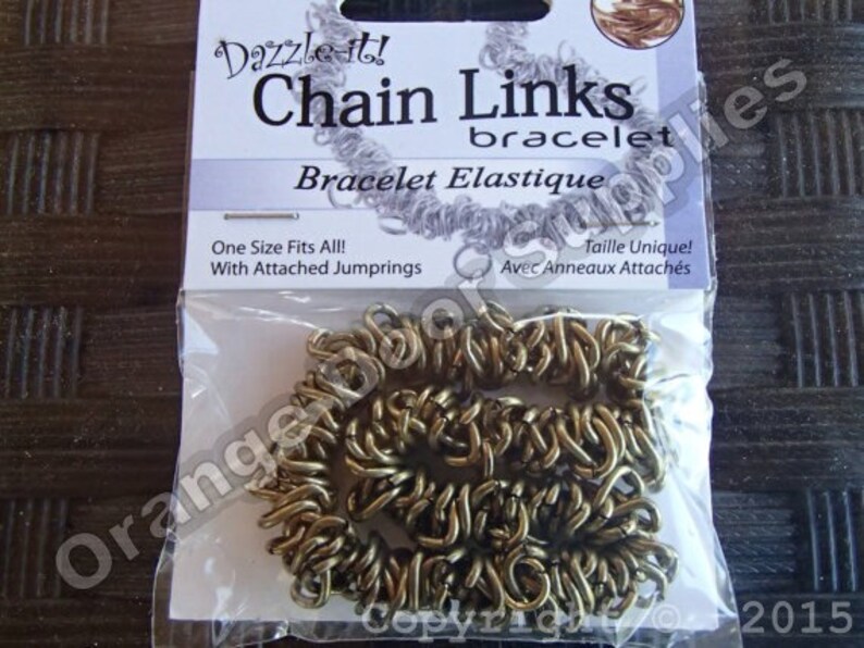 Stretch Chain Link Bracelet Antique Gold
