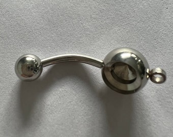 Anillo para el ombligo en blanco, sin piedra, con aro, acero quirúrgico calibre 14