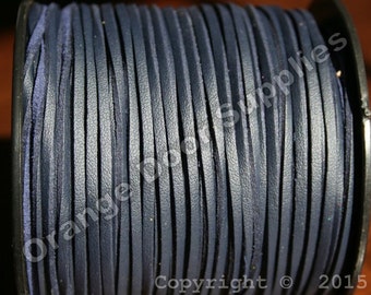 20 Feet Navy Blue Faux Leather Cord 3 x 1.5 mm- (309)