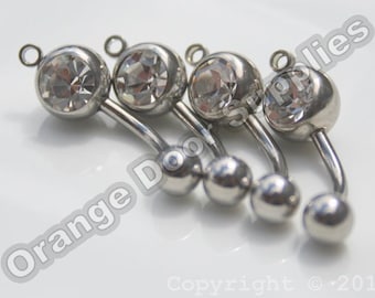 Piercings para ombligo de acero quirúrgico, calibre 14 - 10 unidades