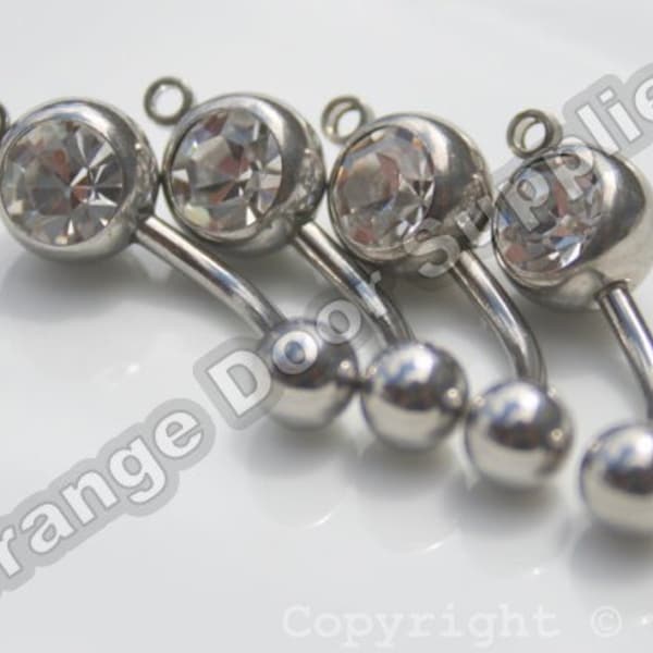 Surgical Steel Belly Button Rings 14 gauge - 10 pcs