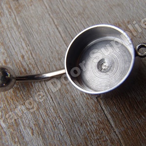 Anillos de botón de vientre de acero quirúrgico de bisel 14 calibre 12 mm x bisel de 5 mm con bucle - 2 piezas