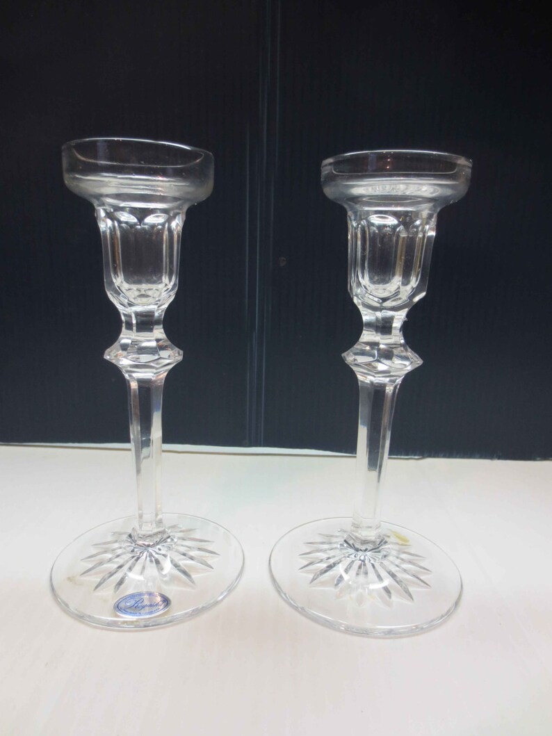 Pair of ROGASKA Full Lead Crystal Candle Holders 6 Etsy