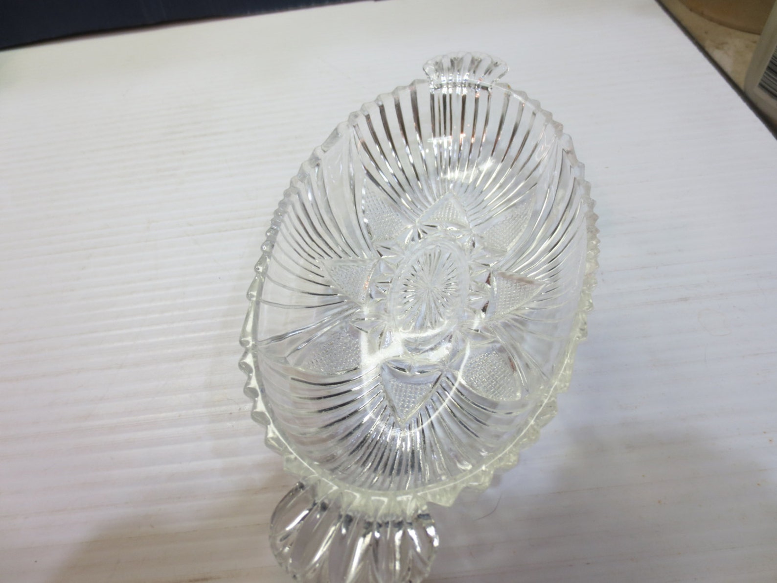 Vintage Clear Cut Glass Pickle Dish Etsy