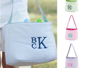 Monogram Easter Basket, Monogram Easter Bucket, Monogrammed Plaid Easter Basket, Monogram Plaid Easter Bucket, Personalized Easter Basket