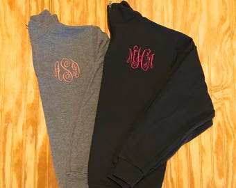 Monogram Quarter Zip, Monogrammed Quarter Zip, Monogram Pullover, Personalized Quarter Zip, Monogram, Jacket, Monogram Sweatshirt,