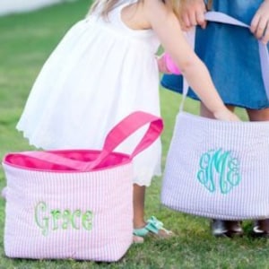 Monogram Easter Bucket, Monogram Easter Baskets, Monogram Easter Bag, Easter Baskets, Personalized Easter Basket, Monogramed Easter Basket,