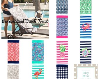 monogrammed pool towels