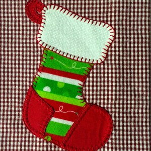 Christmas Tea Towel, Christmas Stocking, Applique Christmas Tea Towel, Dish Towel, Hand Towel, Kitchen Towel, Christmas Decor image 3
