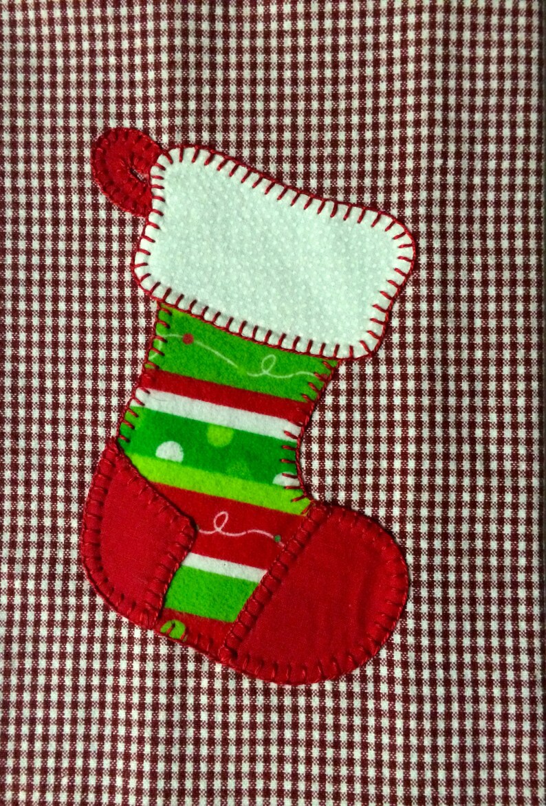 Christmas Tea Towel, Christmas Stocking, Applique Christmas Tea Towel, Dish Towel, Hand Towel, Kitchen Towel, Christmas Decor image 3