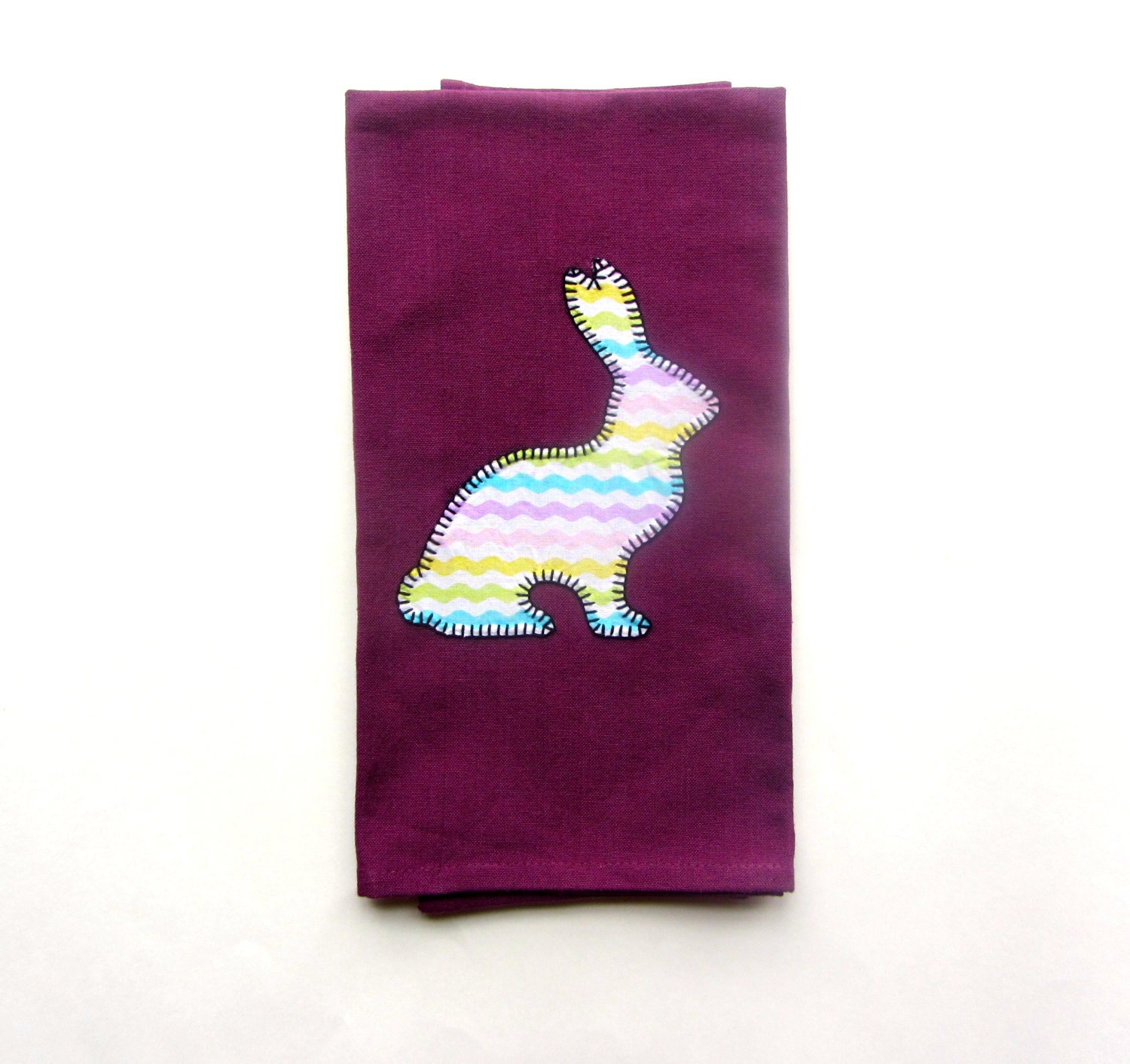 Easter Applique Kitchen Towel Easter Bunny Tea Towel Dish Etsy