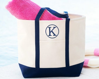 Monogrammed Beach Bag, Navy Monogram Tote, Monogram beach Tote, Everyday Tote, Bridesmaid Tote Bag, Embroidered Tote Bag, Monogrammed Tote