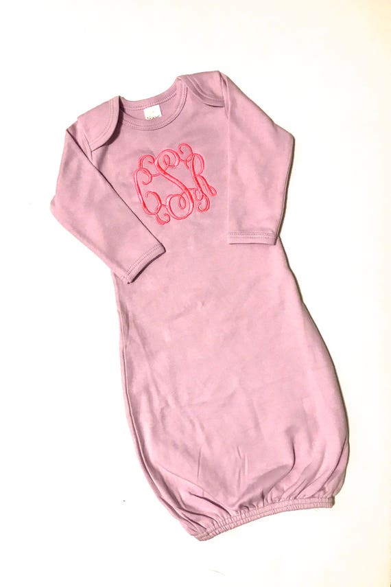 Monogram Baby Gown Monogrammed Baby Gown Coming Home Outfit