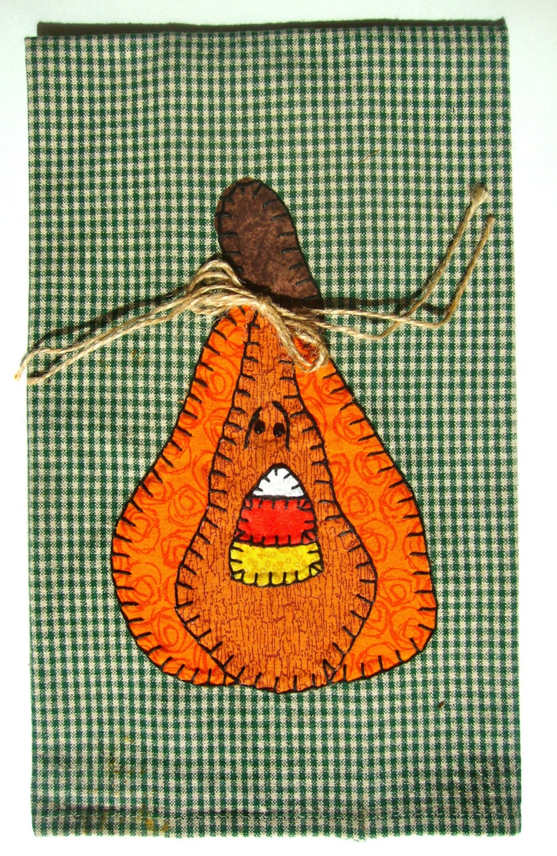 Thanksgiving Applique Tea Towel,Pumpkin Applique Tea Towel, Halloween Applique Tea Towel, Hand Towel, Dish Towel, Hand Towel, Tea Towel image 1