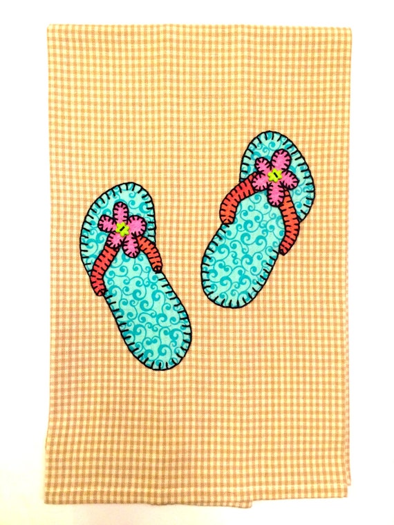 Summer Kitchen Towel Applique Kitchen Towel Summer Applique Etsy