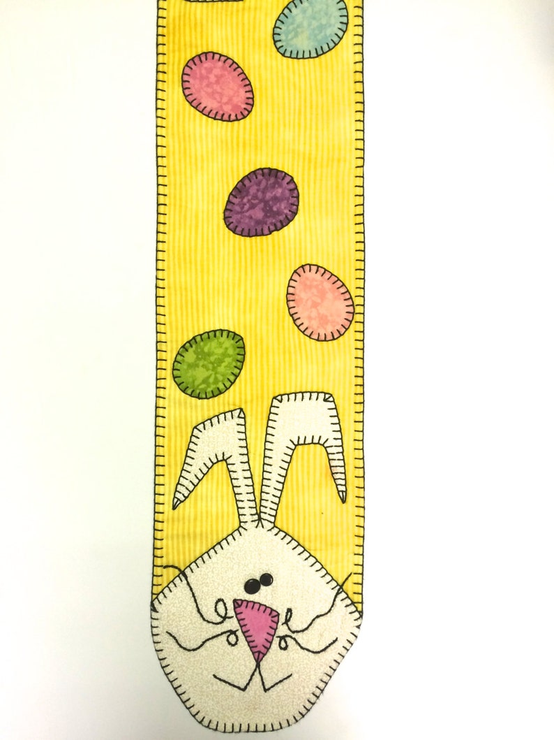 Easter Table Runner, Easter Applique, Easter Table Decor, Easter Decor, Easter Bunny Table Runner, Easter Bunny, Table Decor, Bunny Applique image 3