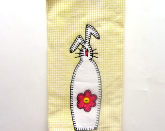 Easter Applique Kitchen Towel, Easter Bunny Tea Towel, Dish Towel, Hand Towel, Tea Towel, Easter Decor