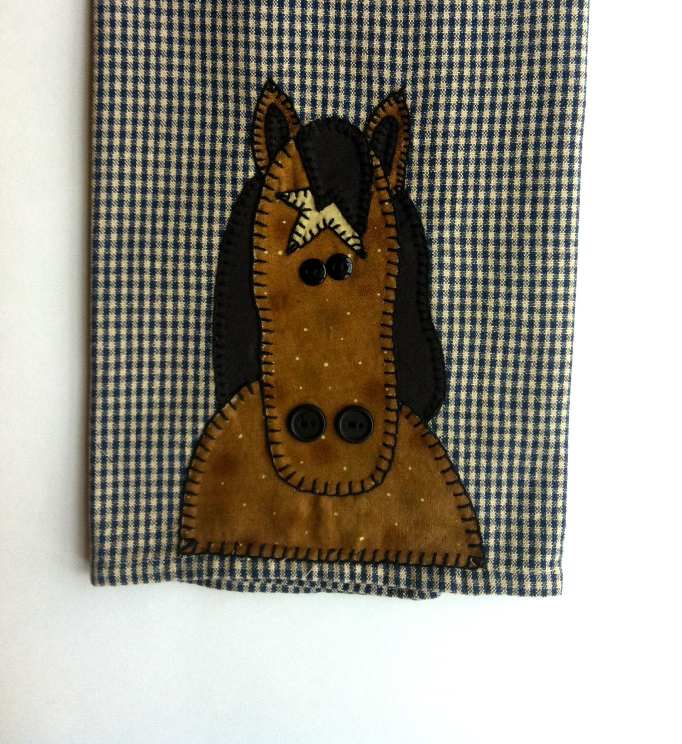Horse Applique Tea Towel Kitchen Towel Dish Towel Hand Etsy