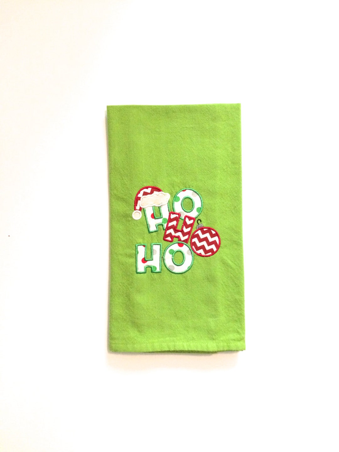 Christmas Tea Towel, Christmas Applique, Christmas Santa Applique