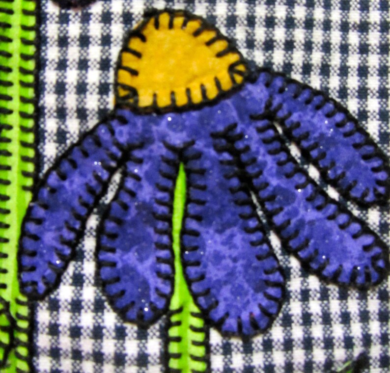 Flower Applique Tea Towel Flower Applique Summer Applique Etsy