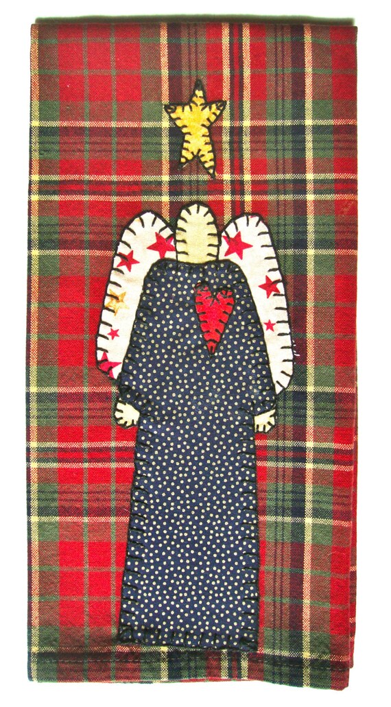 Christmas Tea Towel Christmas Angel Applique Tea Towel Etsy