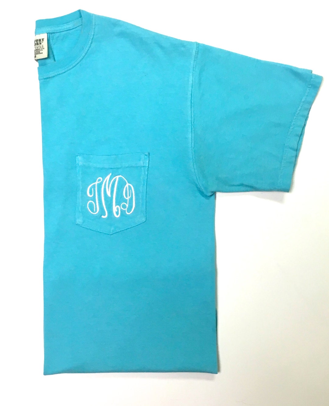 Monogram Comfort Color Pocket T Shirt Short Sleeve, Monogrammed Shirt