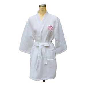 Set of 5 Monogrammed Robe, Monogram Robe, Bridesmaid Robes, Monogrammed Waffle Robe, Bridesmaid Gift, Bridal Robe, Personalized Robe image 2