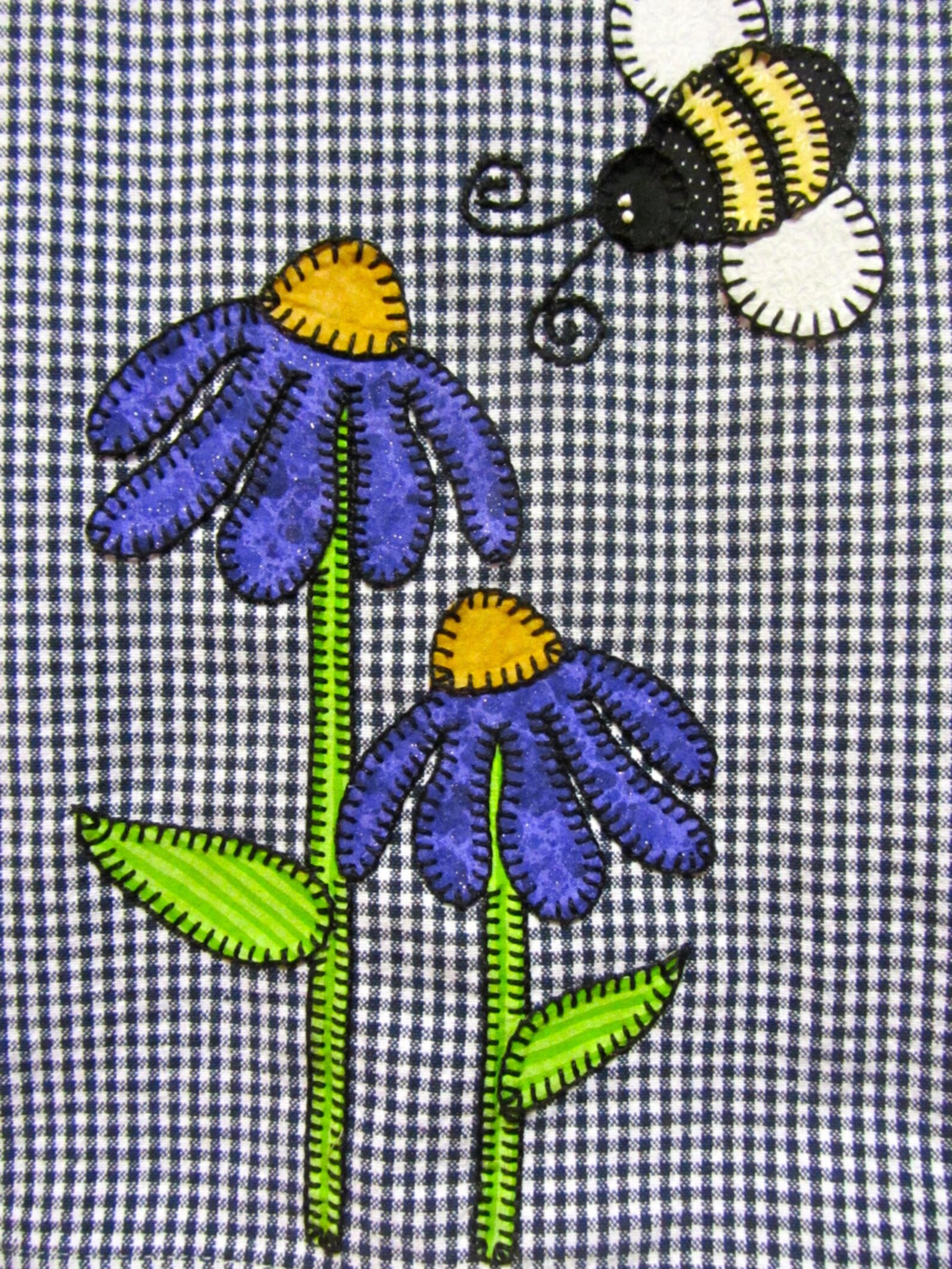 Flower Applique Tea Towel Flower Applique Summer Applique Etsy