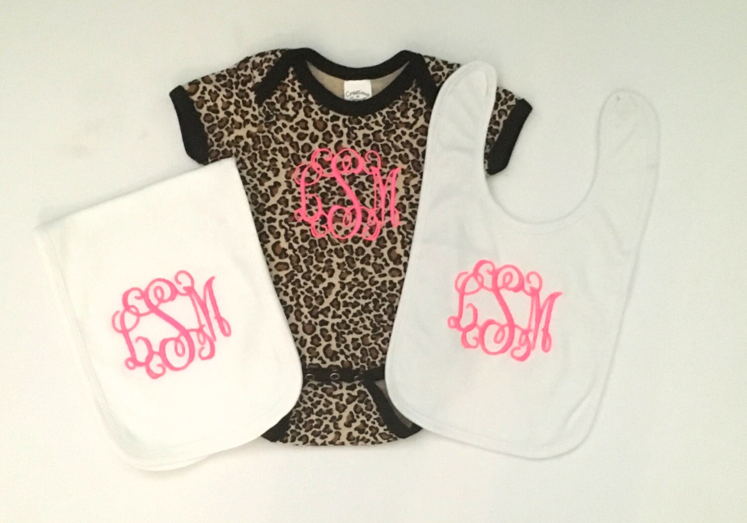 Monogrammed Baby Onesie Monogram Onesie Monogram Onesie Set Etsy