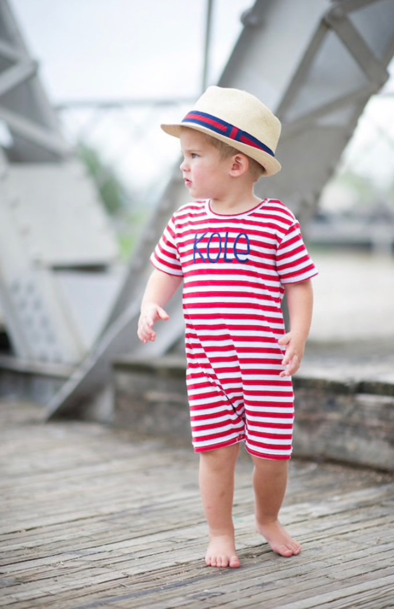 Monogrammed Baby Romper Baby Bubble Personalized Boy Romper Etsy