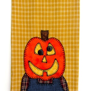 Halloween Tea Towel Thanksgiving Tea Towel Pumpkin Applique Tea Towel, Hand Towel, Dish Towel, Kitchen Towel, Home Decor, Halloween Decor image 5