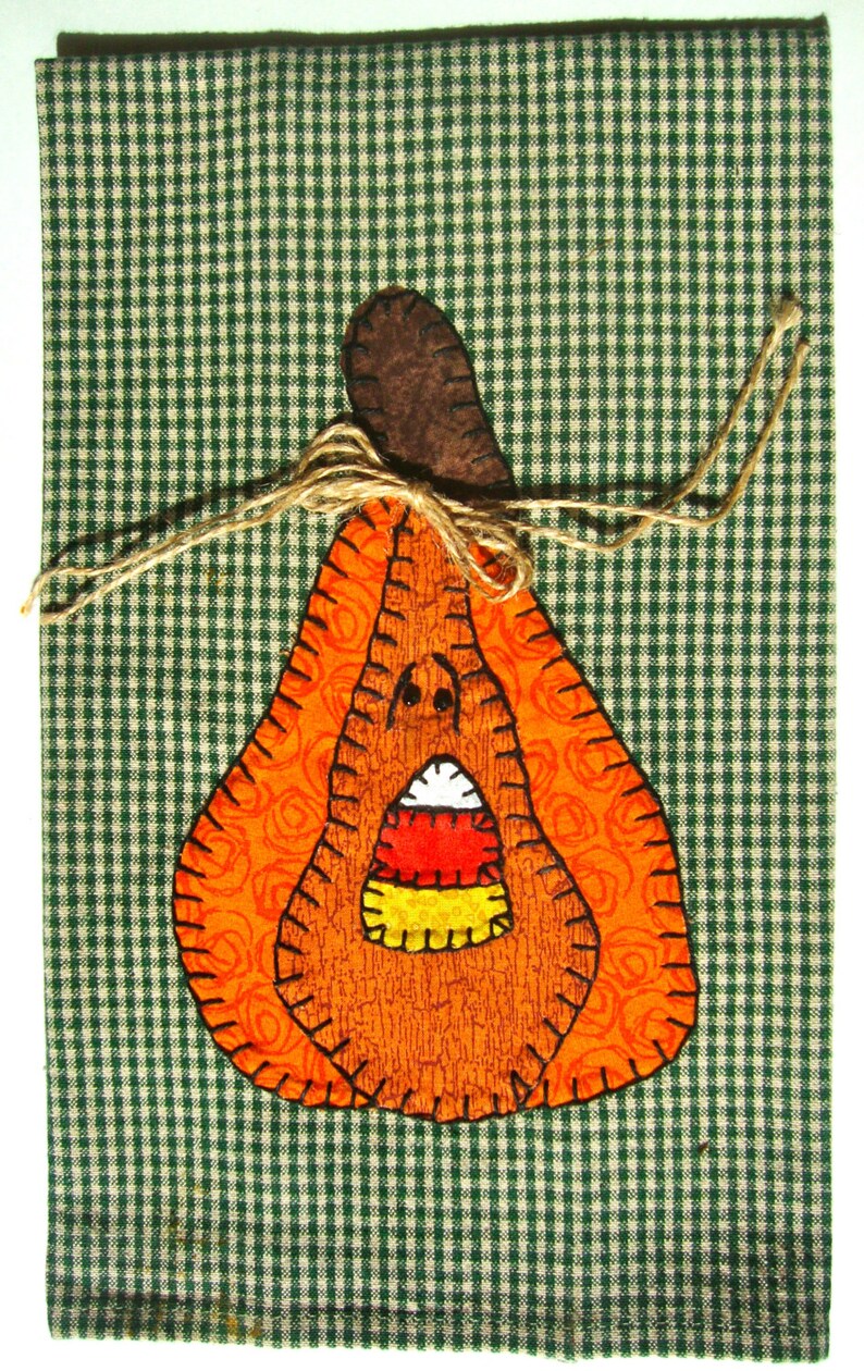 Thanksgiving Applique Tea Towel,Pumpkin Applique Tea Towel, Halloween Applique Tea Towel, Hand Towel, Dish Towel, Hand Towel, Tea Towel image 2