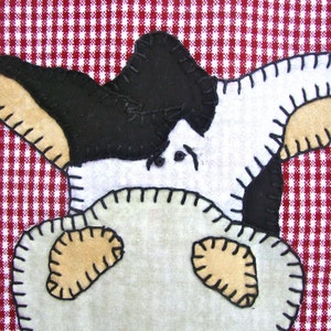 Cow Applique Tea Towel, Kitchen Towel, Dish Towel, Hand Towel country decor image 4