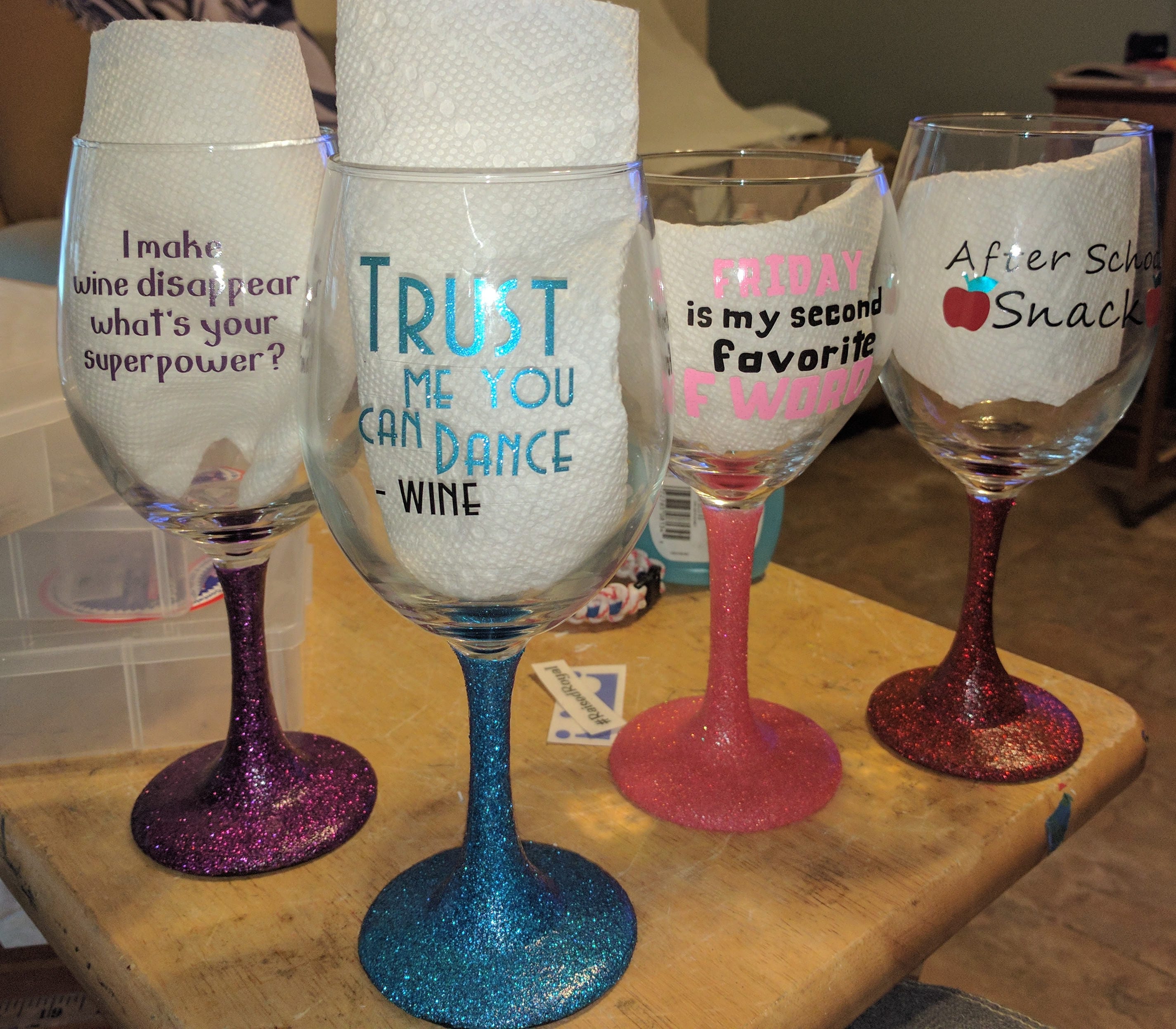 Personalized 20 oz Decorative Wine Glasses Etsy