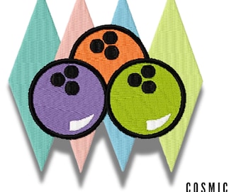 Lets Go Bowling! - Retro Bowling ~ Machine Embroidery Design in 2 sizes - Instant Download