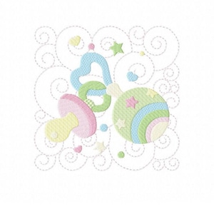Baby Quilt Block 1 - Maschinenstickerei in 3 Größen