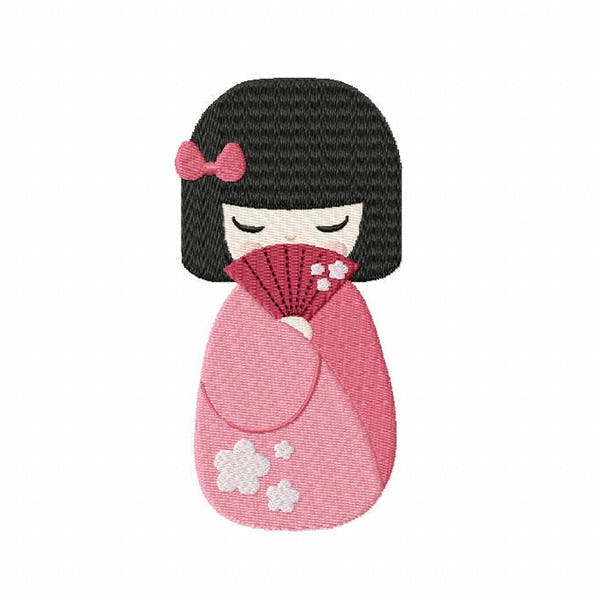 Japanese Geisha 1 ~  ~ Machine Embroidery Design  ~ Instant Download