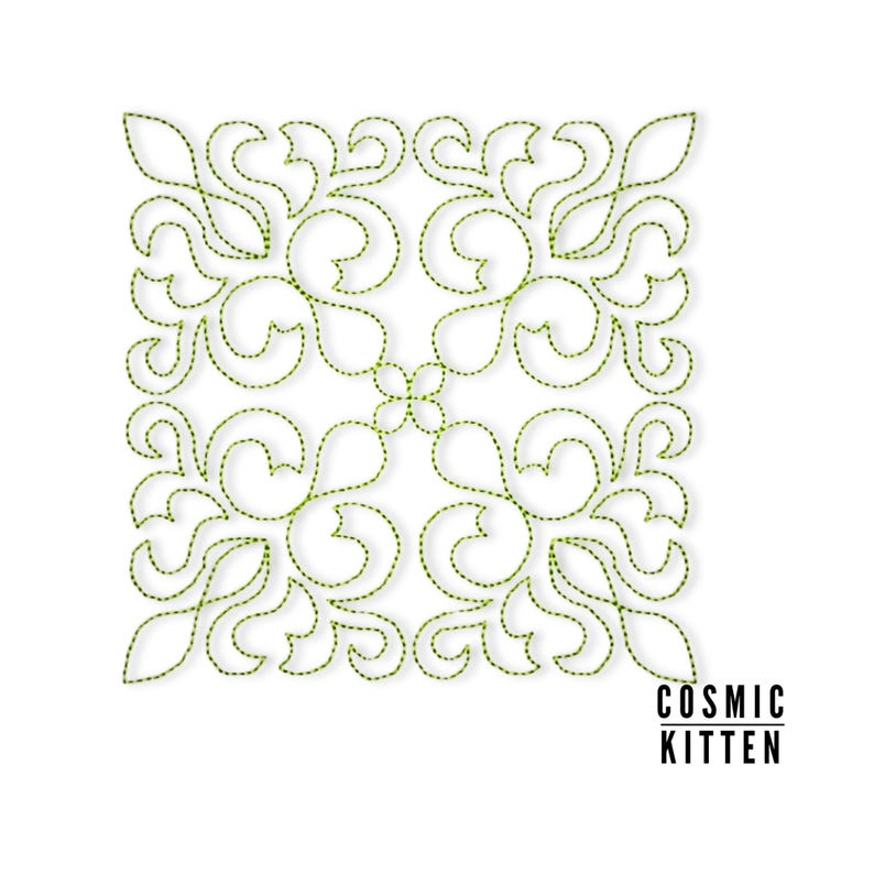 Quilt Block Continuous Stippling 13 - Machine Embroidery Design in 3 sizes