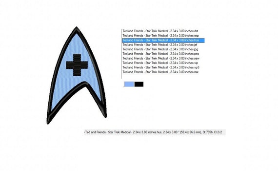 Star Trek Medical Logo Machine Embroidery Design In 2 Sizes Etsy
