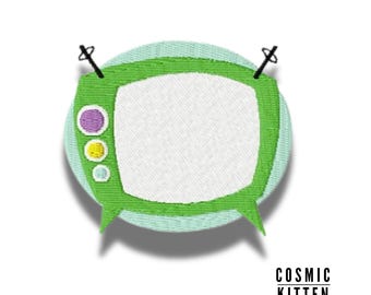 Retro TV Machine Embroidery Design: Vintage Television (Instant Download)