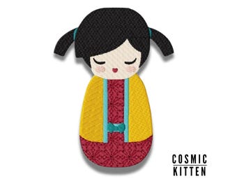 Japanese Geisha 2 ~ Machine Embroidery Design in 2 Sizes ~ Instant Download