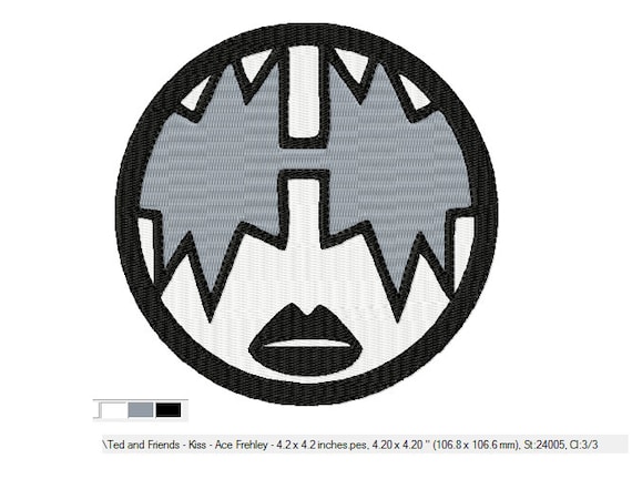 KISS ~ Ace Frehley ~ Machine Embroidery Design in 3 Sizes