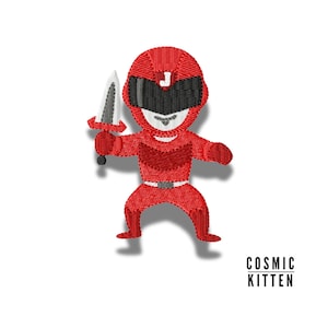 Red Hero Embroidery Design: 4x4 Hoop (Instant Download)