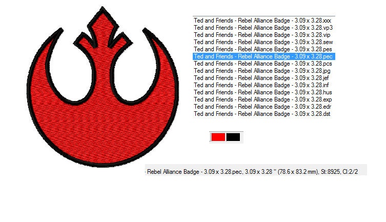 Star Wars Rebel Alliance Logo Machine Embroidery Design