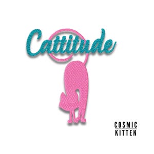 Cattitude ~ Machine Embroidery Design to suit 4 x 4 hoop - Instant Download
