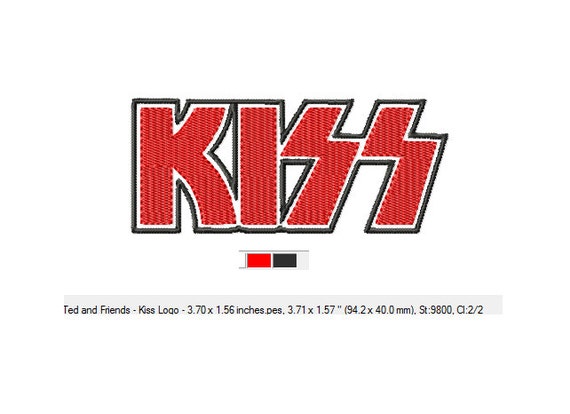 Logo KISS Design De Broderie Machine En 2 Tailles Instant Download.