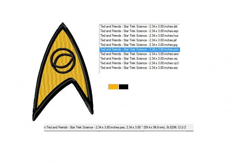 Star trek science logo machine embroidery design in 2 sizes  etsy Star trek science logo machine embroidery design in 2 sizes  etsy