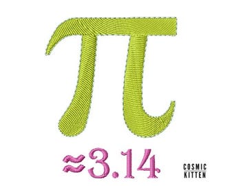 Motif de broderie symbole Pi cerceau 4 x 4 2 tailles Téléchargement immédiat