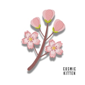 Cherry Blossom Machine Embroidery Design in 2 sizes - Instant Download